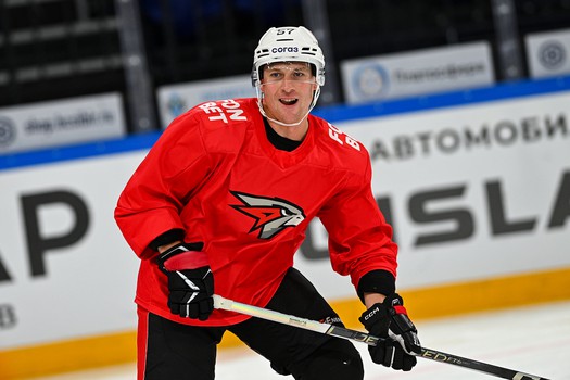 Тренировка «Авангарда» перед матчем в Новосибирске