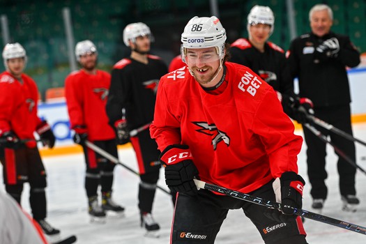 Раскатка «Авангарда» перед матчем в Казани