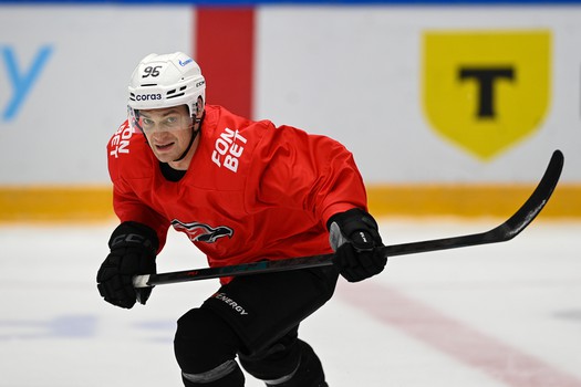 Тренировка «Авангарда» перед матчем в Астане