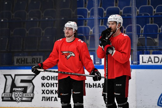 Тренировка «Авангарда» перед матчем в Нижнекамске