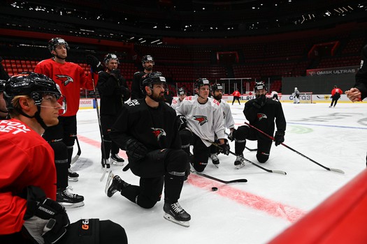 Тренировка «Авангарда» перед матчем с московским «Динамо»