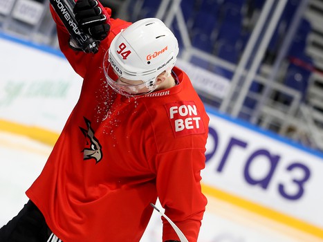 Тренировка «Авангарда» перед матчем в Уфе