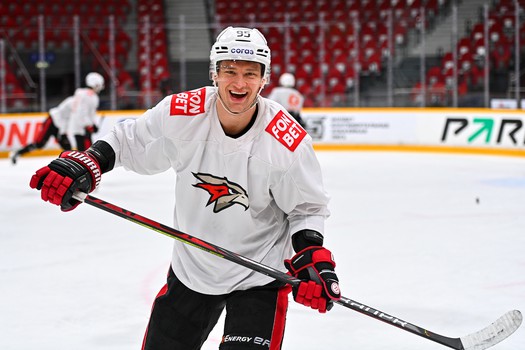 Раскатка «Авангарда» перед матчем в Череповце