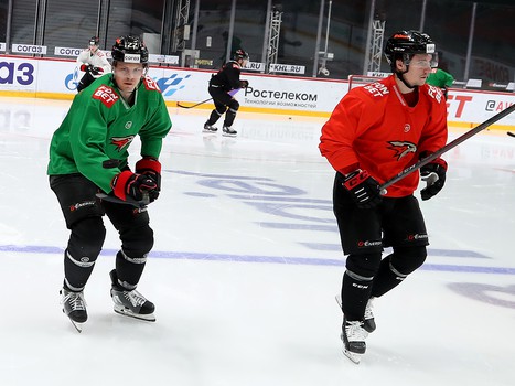 Раскатка «Авангарда» перед матчем с «Нефтехимиком»