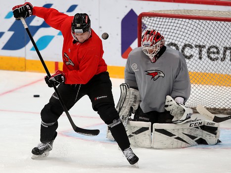 Раскатка «Авангарда» перед матчем с рижским «Динамо»