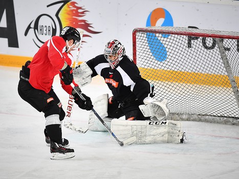 Раскатка "Авангарда" перед матчем со "Спартаком"