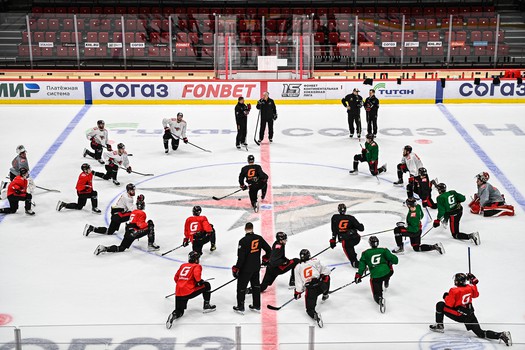 Тренировка «Авангарда» перед матчем с «Автомобилистом»