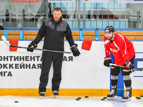 Раскатка "Авангарда" перед матчем с "Витязем"