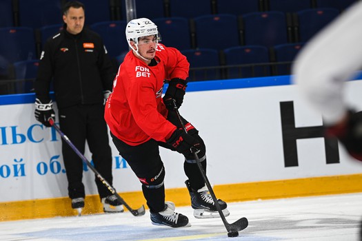 Тренировка «Авангарда» перед матчем в Новосибирске