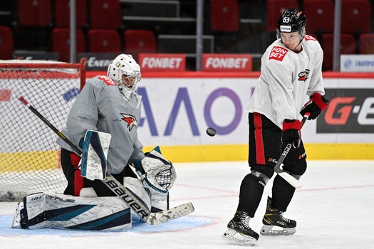 Раскатка «Авангарда» перед матчем с «Автомобилистом»