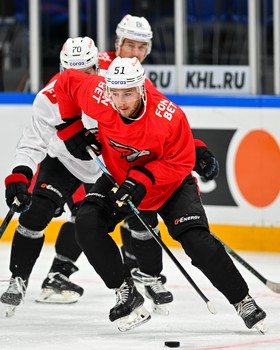 Раскатка «Авангарда» перед матчем в Новосибирске