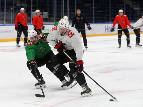 Раскатка «Авангарда» перед выездным матчем с московским «Динамо»