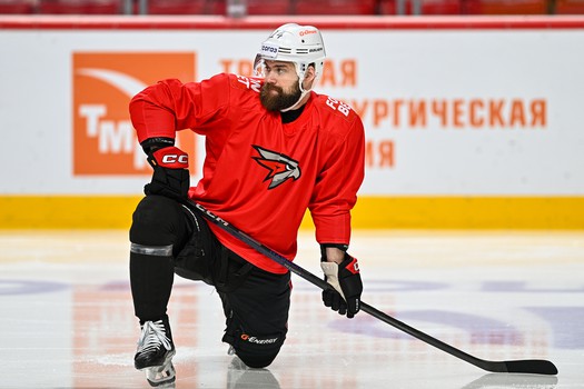 Раскатка «Авангарда» перед матчем в Челябинске