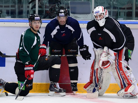 Раскатка "Авангарда" перед матчем с "Донбассом" 20.01.2014