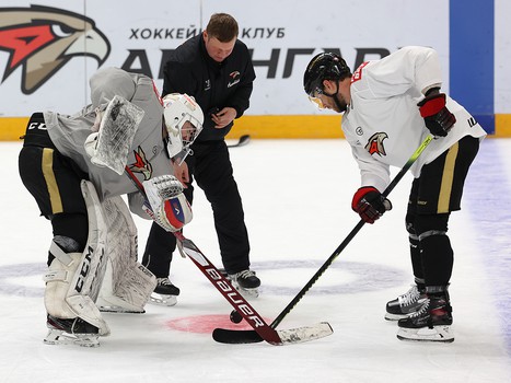 Раскатка «Авангарда» перед матчем с «Автомобилистом»