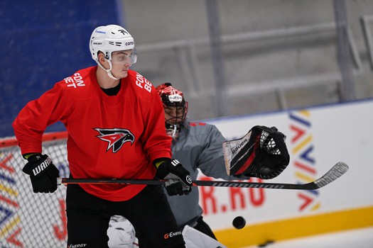 Тренировка «Авангарда» перед матчем в Новосибирске