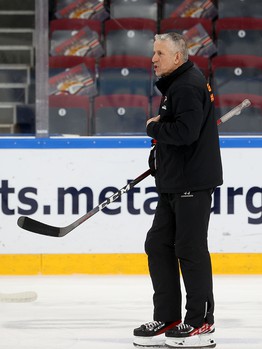 Тренировка «Авангарда» перед матчем в Магнитогорске