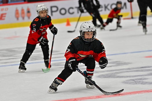 Тренировка воспитанников Хоккейной Академии «Авангард» 2019 года рождения на G-Drive Арене