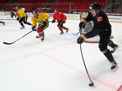 Раскатка «Авангарда» перед матчем с «Адмиралом»