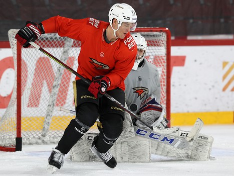 Тренировка «Авангарда» перед матчем в Екатеринбурге