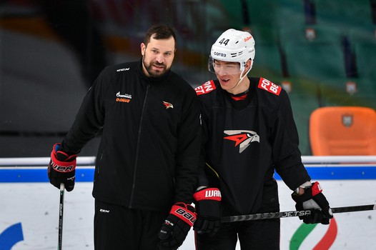 Раскатка «Авангарда» перед матчем в Казани