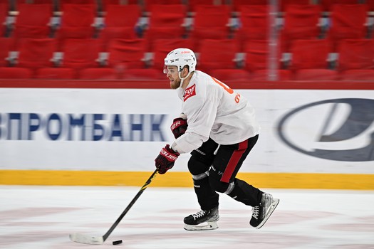 Тренировка «Авангарда» перед матчем в Екатеринбурге