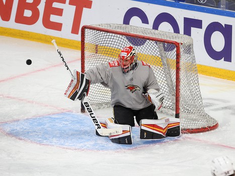 Тренировка «Авангарда» перед матчем в Уфе