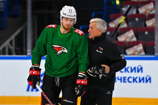 Раскатка «Авангарда» перед матчем в Магнитогорске