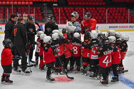 Тренировка воспитанников Хоккейной Академии «Авангард» 2019 года рождения на G-Drive Арене