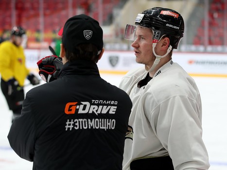 Раскатка «Авангарда» перед матчем с «Витязем»