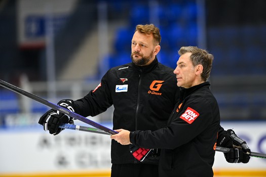 Раскатка «Авангарда» перед матчем в Нижнем Новгороде