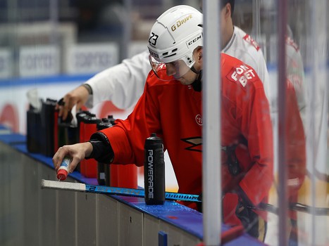 Раскатка «Авангарда» перед матчем в Нижнем Новгороде
