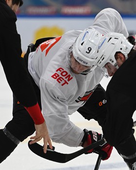 Тренировка «Авангарда» перед матчем в Магнитогорске