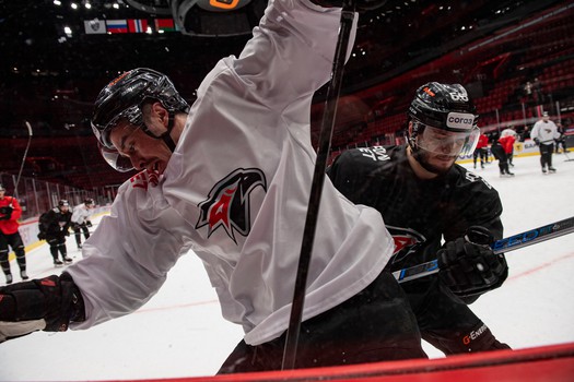 Тренировка «Авангарда» перед матчем с «Трактором»