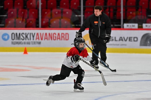 Тренировка воспитанников Хоккейной Академии «Авангард» 2019 года рождения на G-Drive Арене