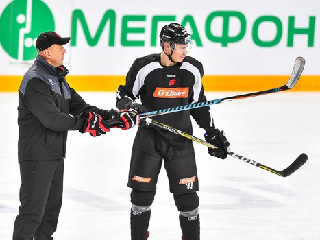 Раскатка "Авангарда" перед матчем с "Витязем"