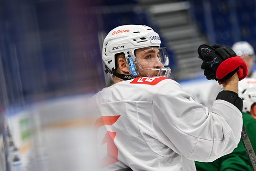 Раскатка «Авангарда» перед матчем в Уфе