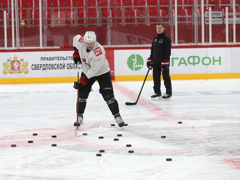 Тренировка «Авангарда» перед матчем в Екатеринбурге