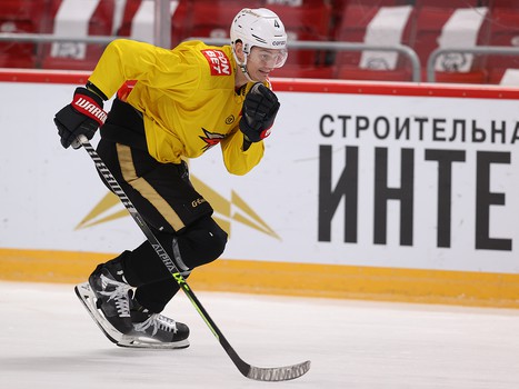 Раскатка «Авангарда» перед матчем в Челябинске