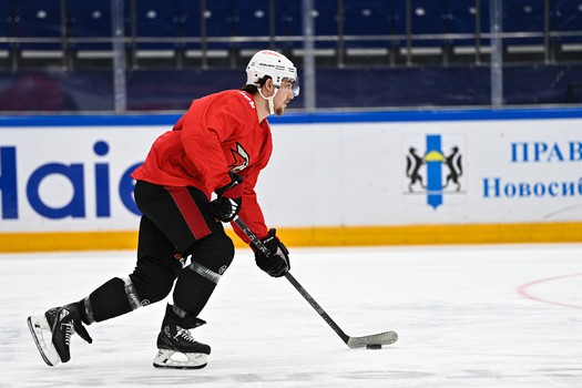 Тренировка «Авангарда» перед матчем в Новосибирске