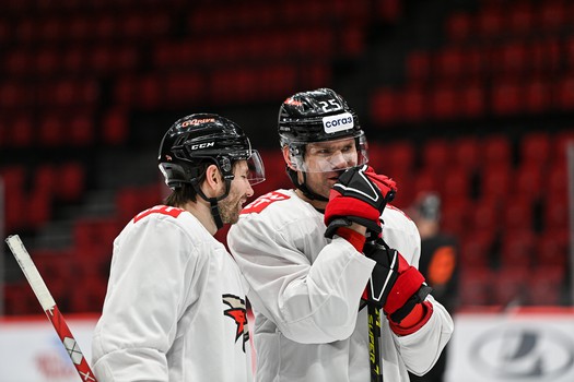 Раскатка «Авангарда» перед матчем с минским «Динамо»