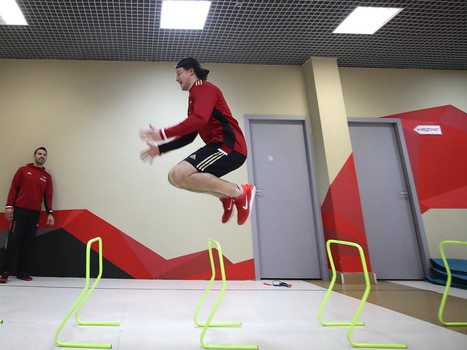 Раскатка «Авангарда» перед матчем с «Нефтехимиком»