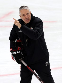 Раскатка «Авангарда» перед матчем в Череповце