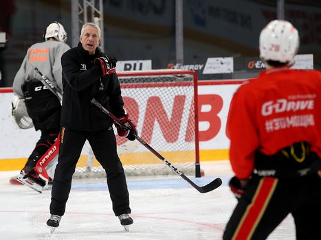 Тренировка «Авангарда» перед вылетом в Череповец