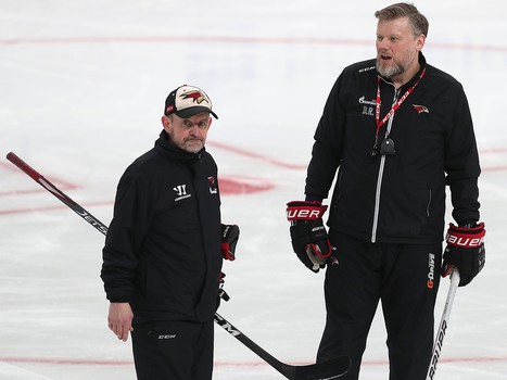 Тренировка «Авангарда» перед первым матчем серии в Магнитогорске