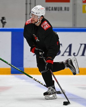 Тренировка «Авангарда» перед матчем в Хабаровске