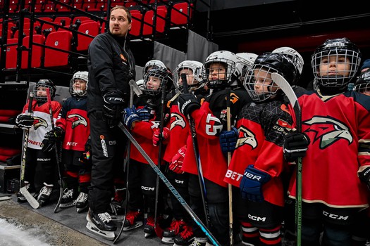 Тренировка воспитанников Хоккейной Академии «Авангард» 2019 года рождения на G-Drive Арене