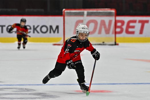 Тренировка воспитанников Хоккейной Академии «Авангард» 2019 года рождения на G-Drive Арене