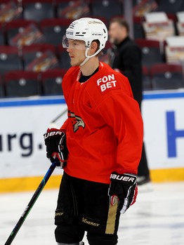 Тренировка «Авангарда» перед матчем в Магнитогорске