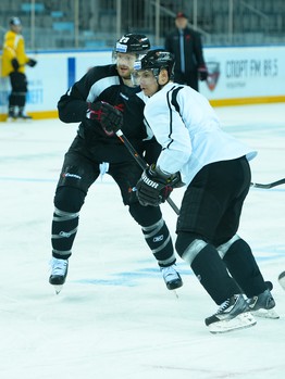 Раскатка "Авангарда" перед матчем с "Салаватом Юлаевым"